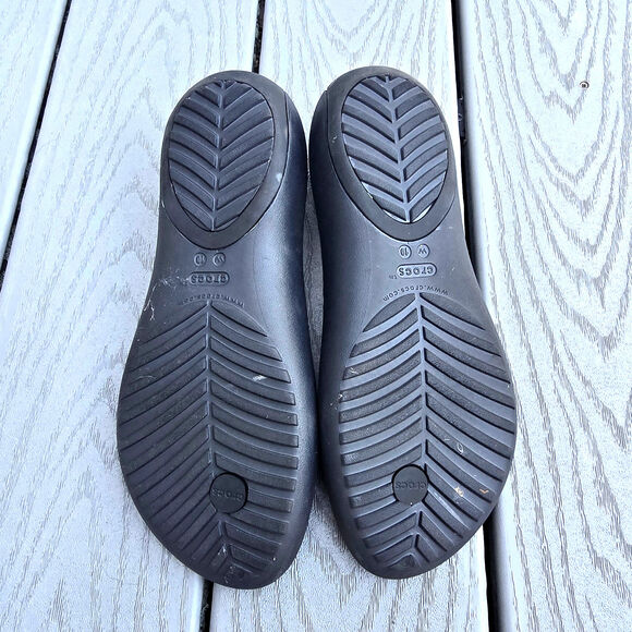 Crocs Women's Sexi Flip Flops Thong T-Strap Sandals Black **rare**, Size 10 - Picture 4 of 5